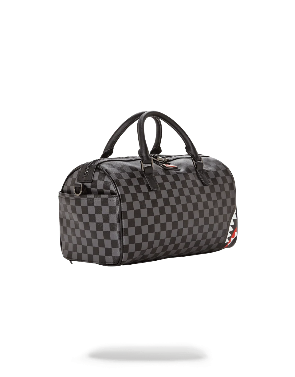 GREY CHECKERED SHARKS IN PARIS MINI DUFFLE