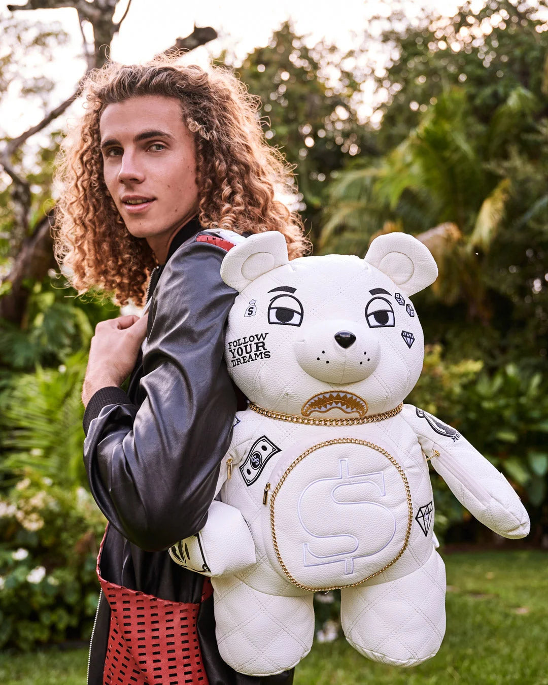 RIVIERA LE BLANC GOLD CHAIN MONEYBEAR TEDDYBEAR BACKPACK