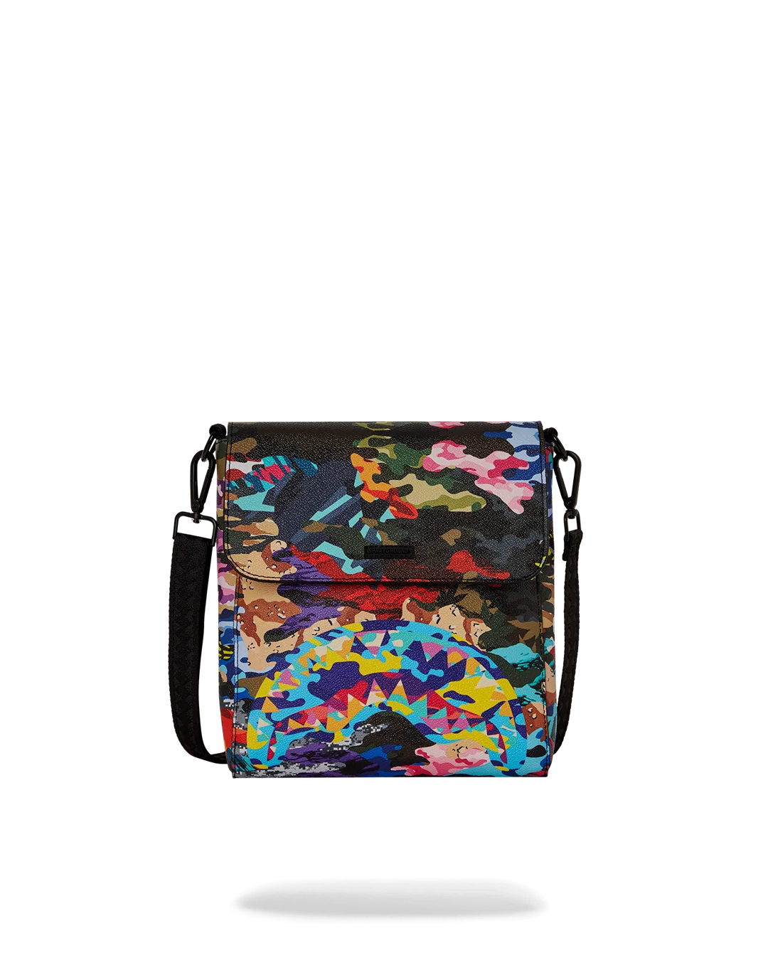 SLICED AND DICED CAMO MESSENGER SLING BAG