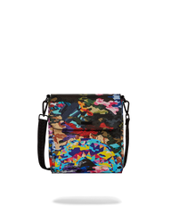 SLICED AND DICED CAMO MESSENGER SLING BAG