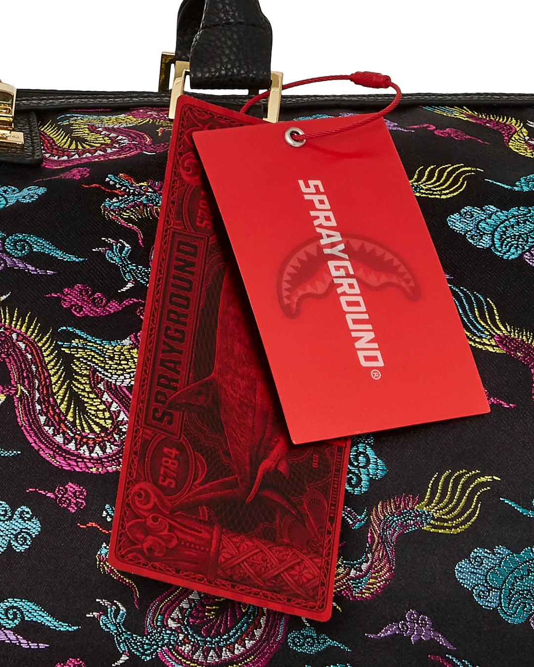 EMBROIDERED DRAGONS DUFFLE