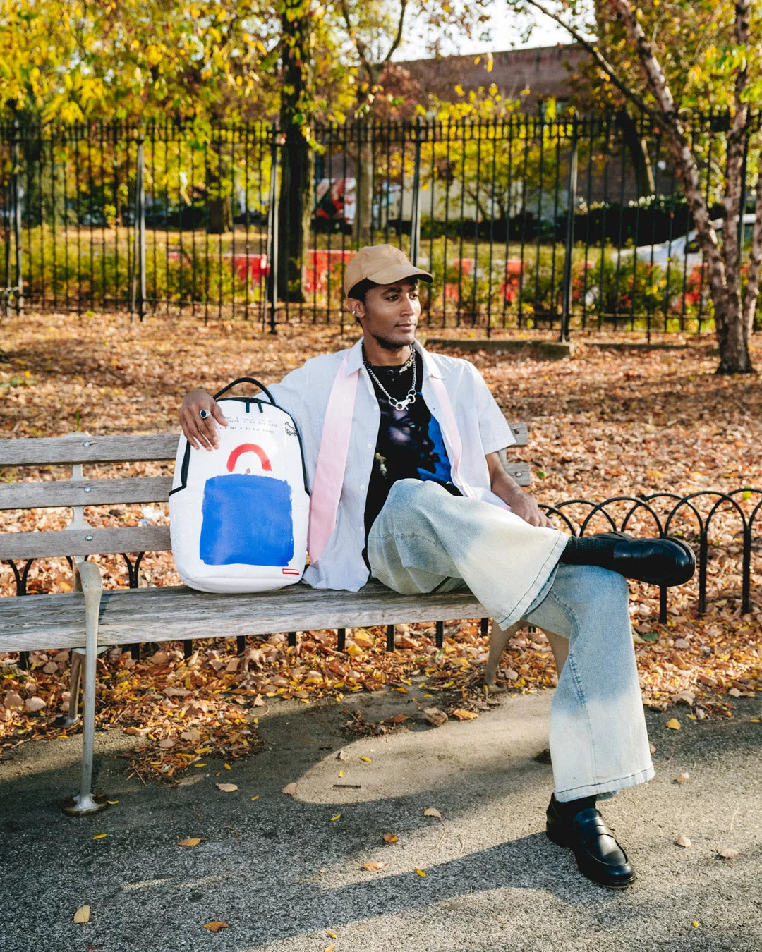 KEITH HARING BIG BLUE PURSE ART BACKPACK