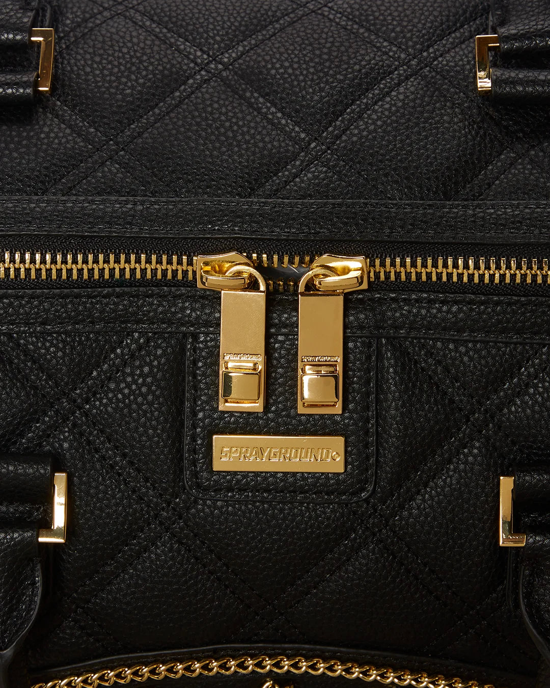 NOIR QUILT GOLD CHAIN SHARK DUFFLE