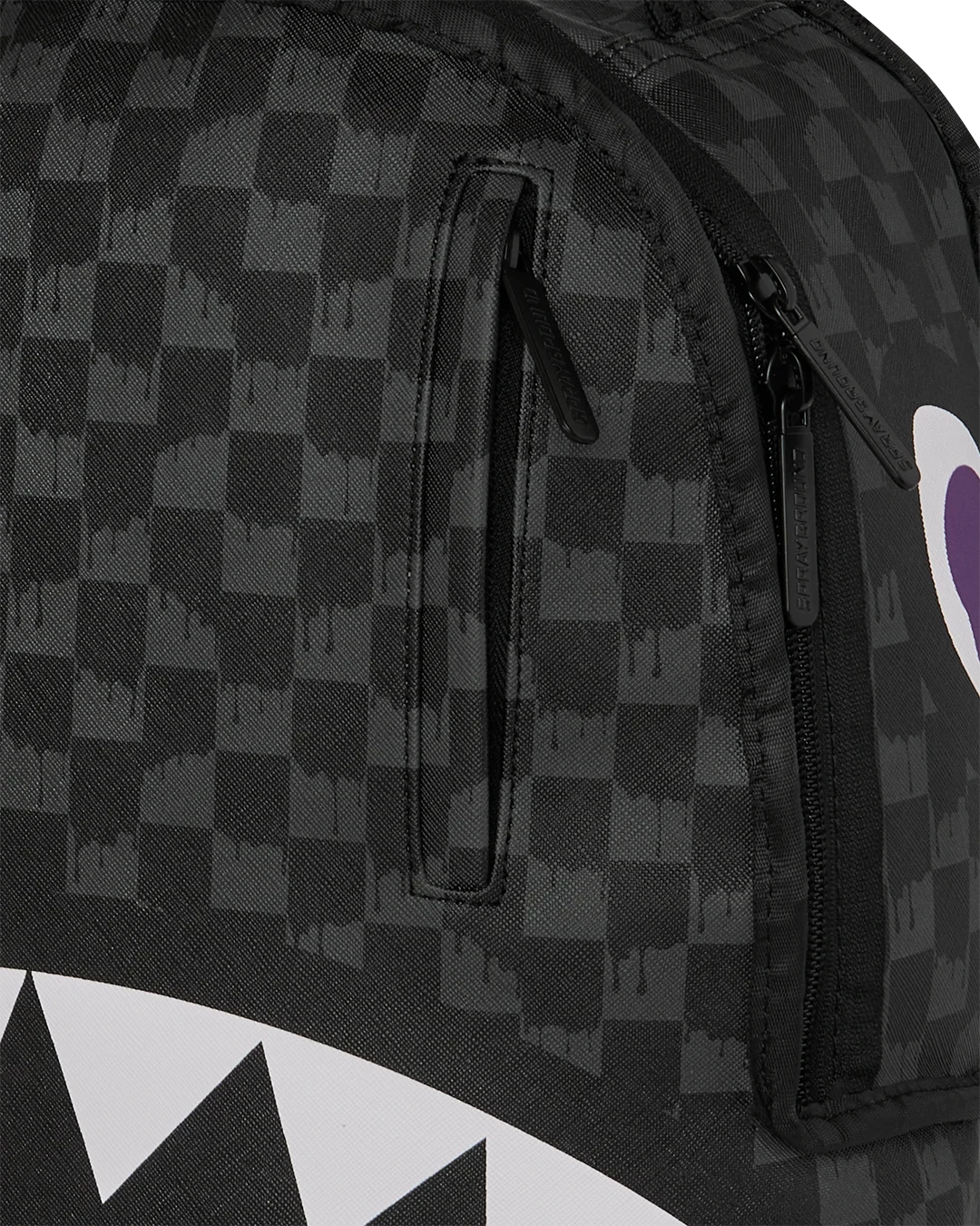 REVERSE MODE - PURPLE VELOUR TO BLACK CHECK BACKPACK