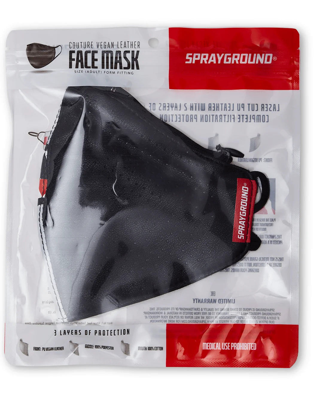DAMAGE CONTROL STASH POCKET VEGAN LEATHER FACE MASK