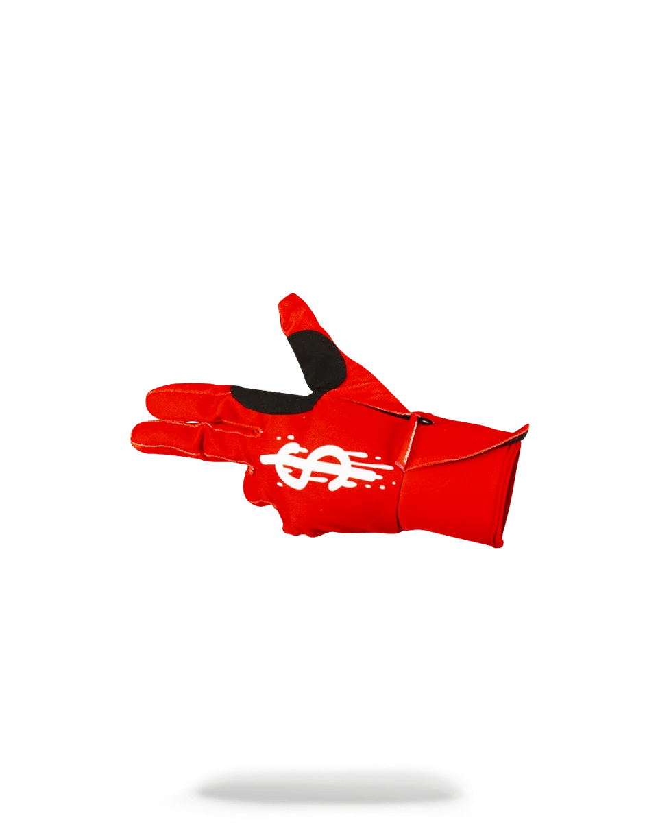 LEFT RED / RIGHT CAMO MONEY DRIPS GLOVES
