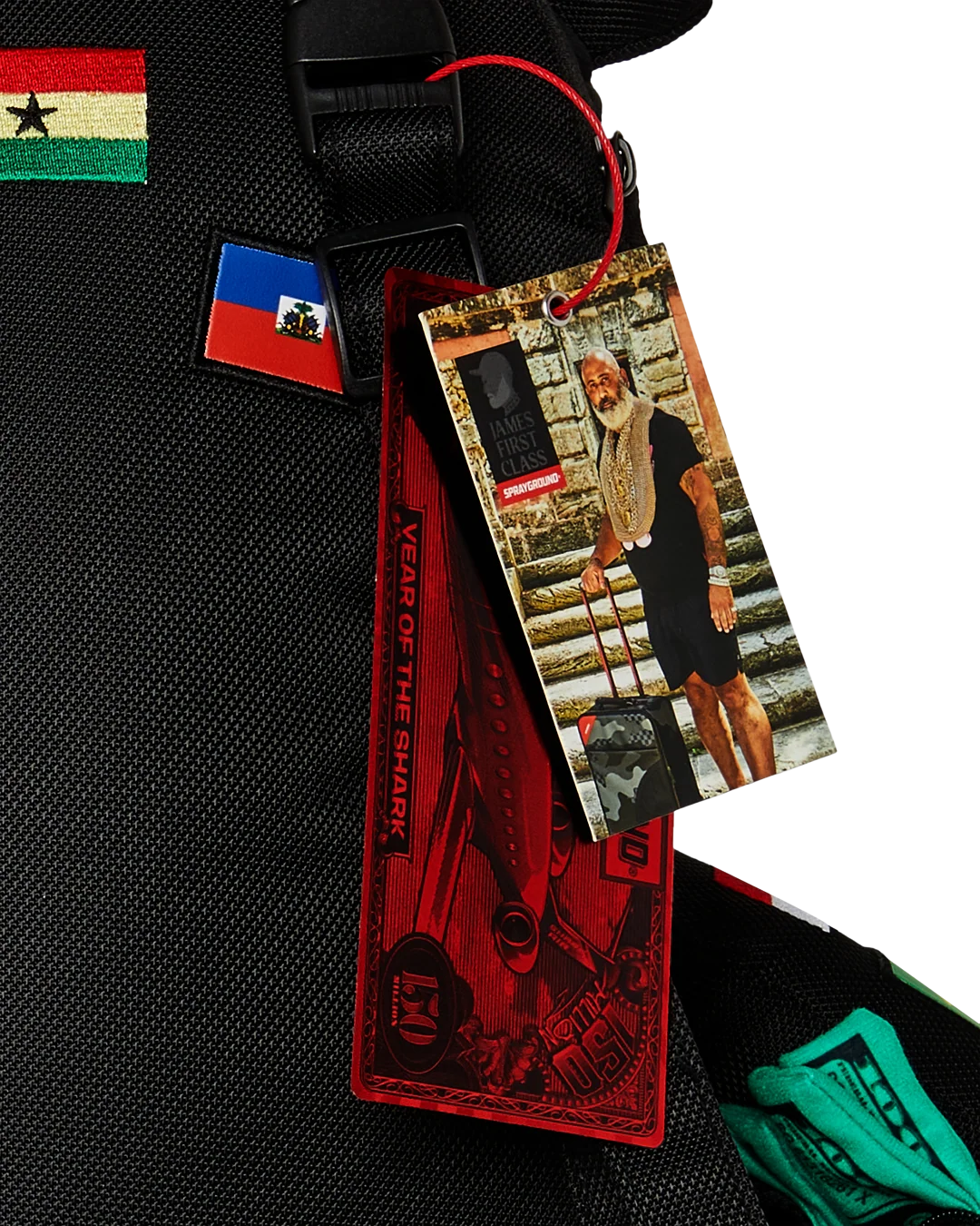 JAMES FIRST CLASS GLOBAL FLAGS MONEYBEAR BACKPACK