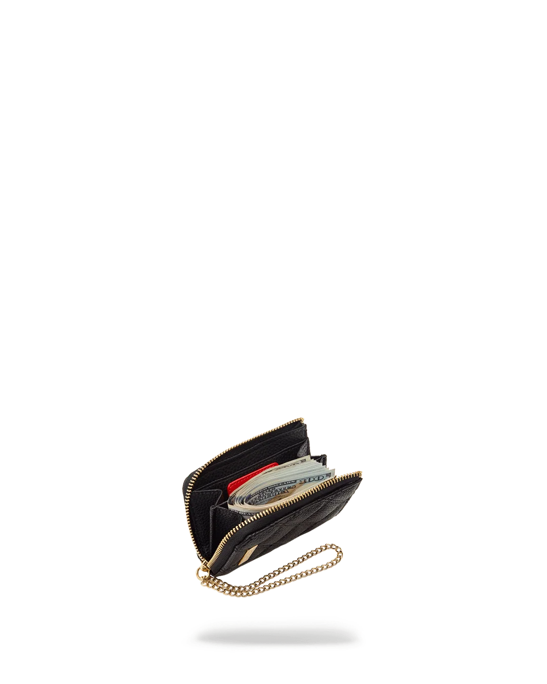 NOIR QUILT GOLD CHAIN SHARK WALLET