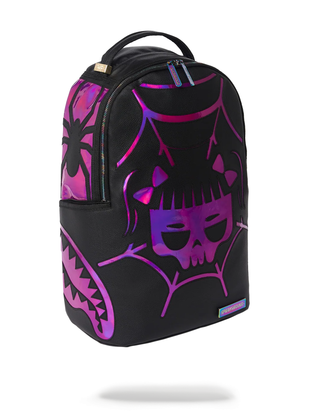 CAZZU IRIDESCENT CUT & SEW SPIDER SKULL SHARK BACKPACK (DLXV)