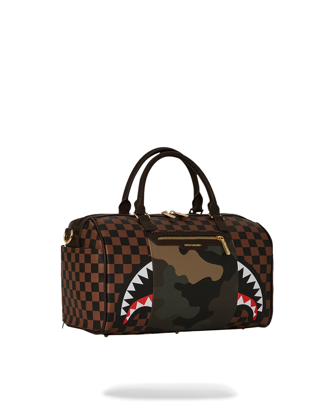EXTERIOR GOLD ZIP POCKET SHARKS IN PARIS MINI DUFFLE