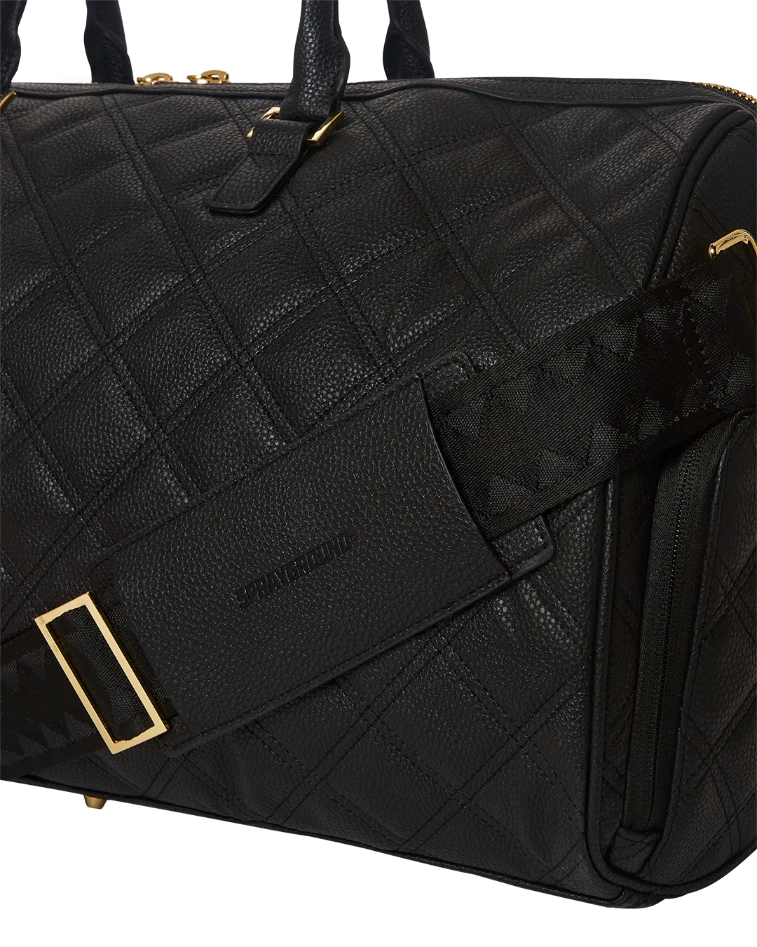 NOIR QUILT GOLD CHAIN SHARK DUFFLE