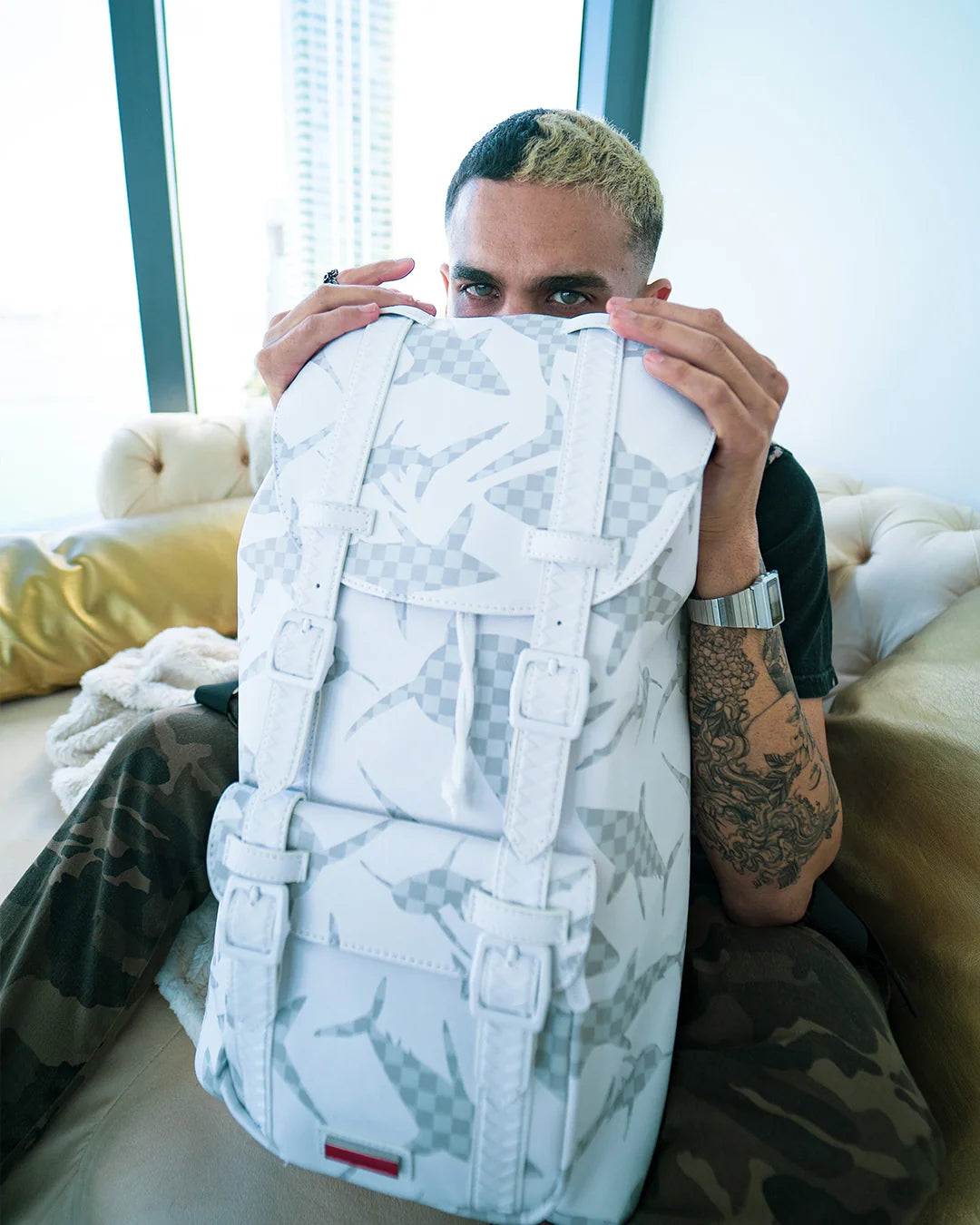 SHARK CHECK (WHITE) HILLS BACKPACK
