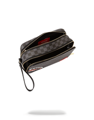 SHARKS IN PARIS (BLACK CHECKERED EDITION) TOILETRY AKA MONEY BAGS