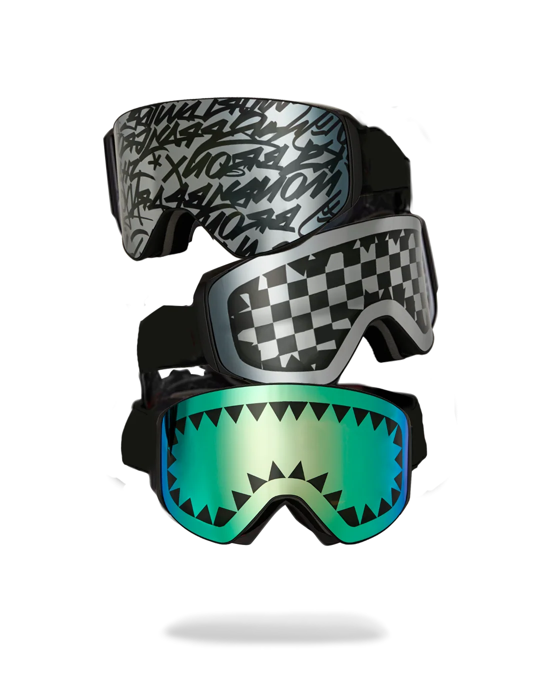THE STREET MOUNTAIN SKI GOGGLES (INTERCHANGEABLE 3 LENSES)