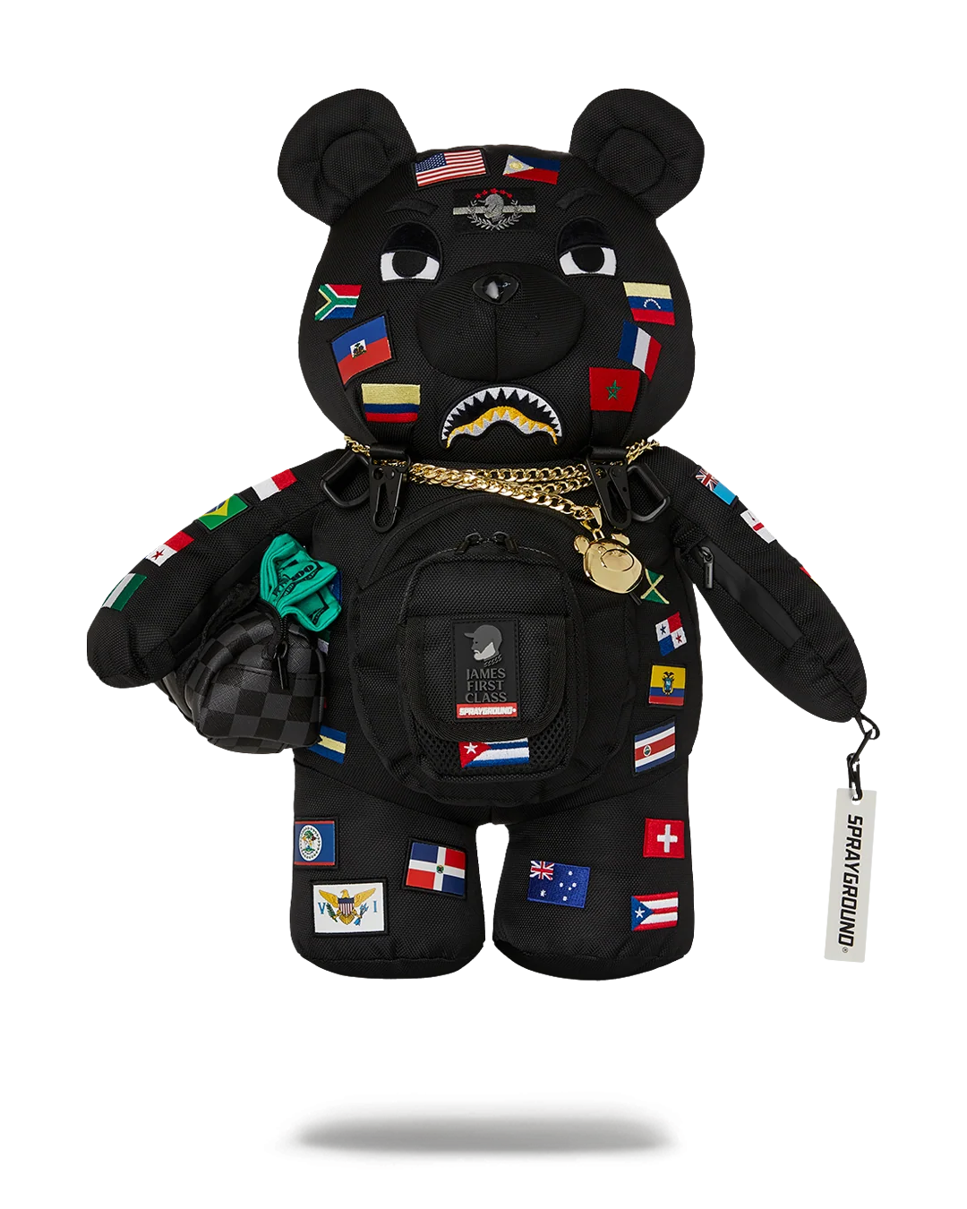 JAMES FIRST CLASS GLOBAL FLAGS MONEYBEAR BACKPACK