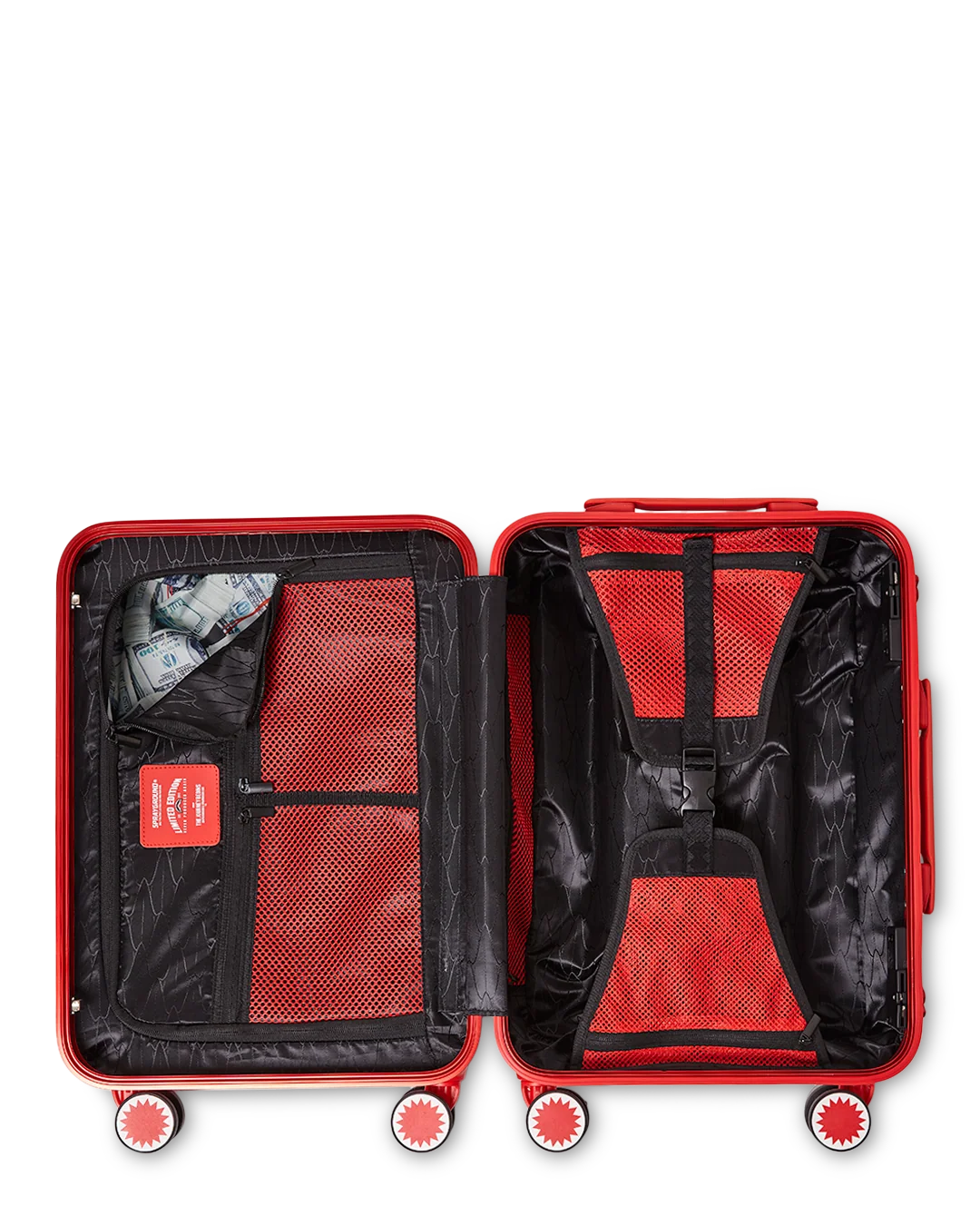 MOLDED SHARKITECTURE RED HARDSHELL CARRY-ON LUGGAGE