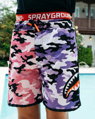 KIDS SPLIT CAMO SWIM TRUNKS