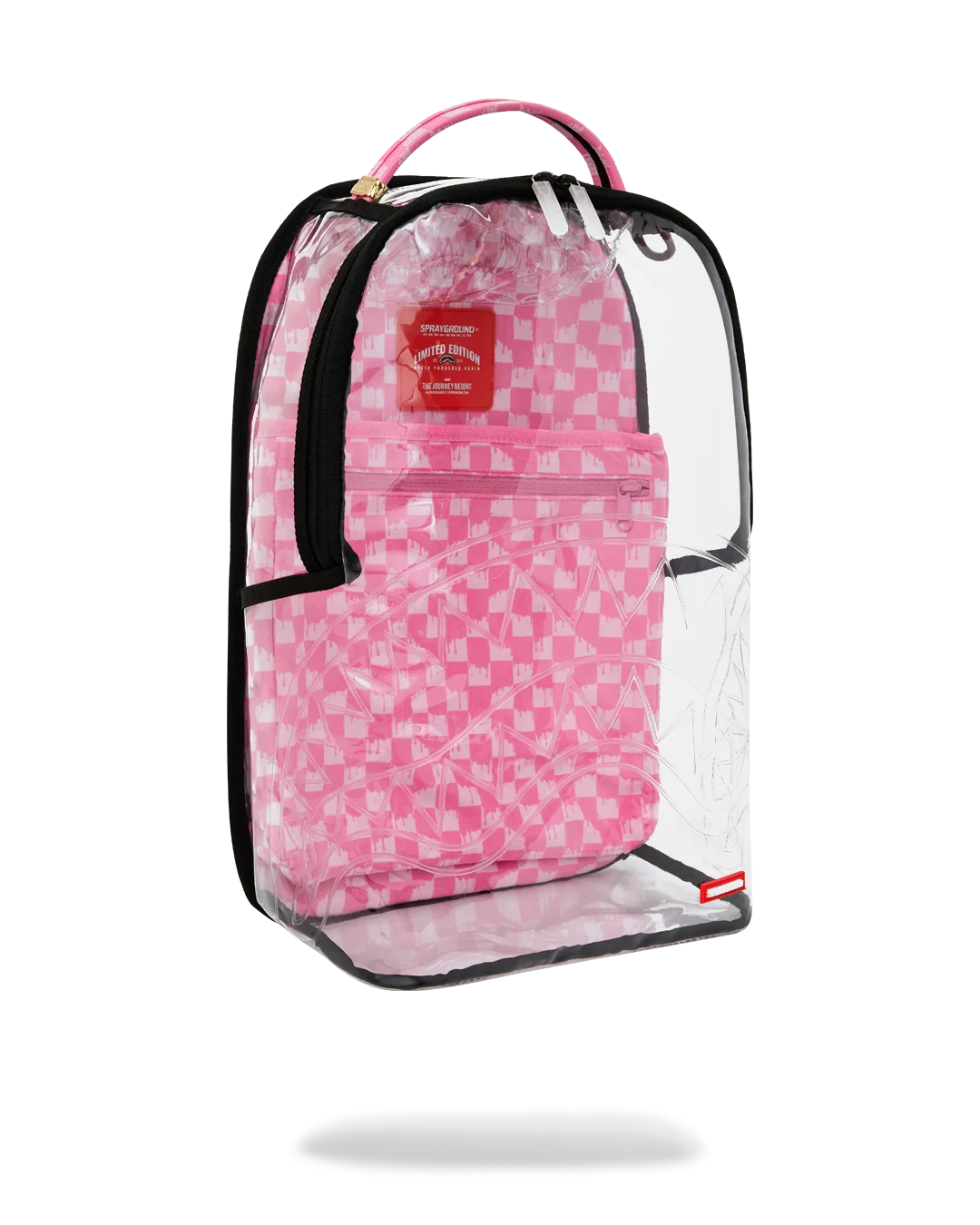 CLEAR DLX BACKPACK - CHECKED OUT (PINK DRIP)
