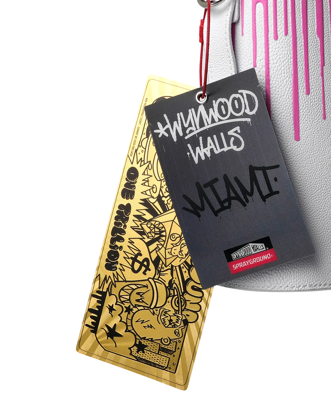 WYNWOOD WALLS COLLAB WATER BOTTLE OR SPRAYCAN HOLDER (WHT/PNK)