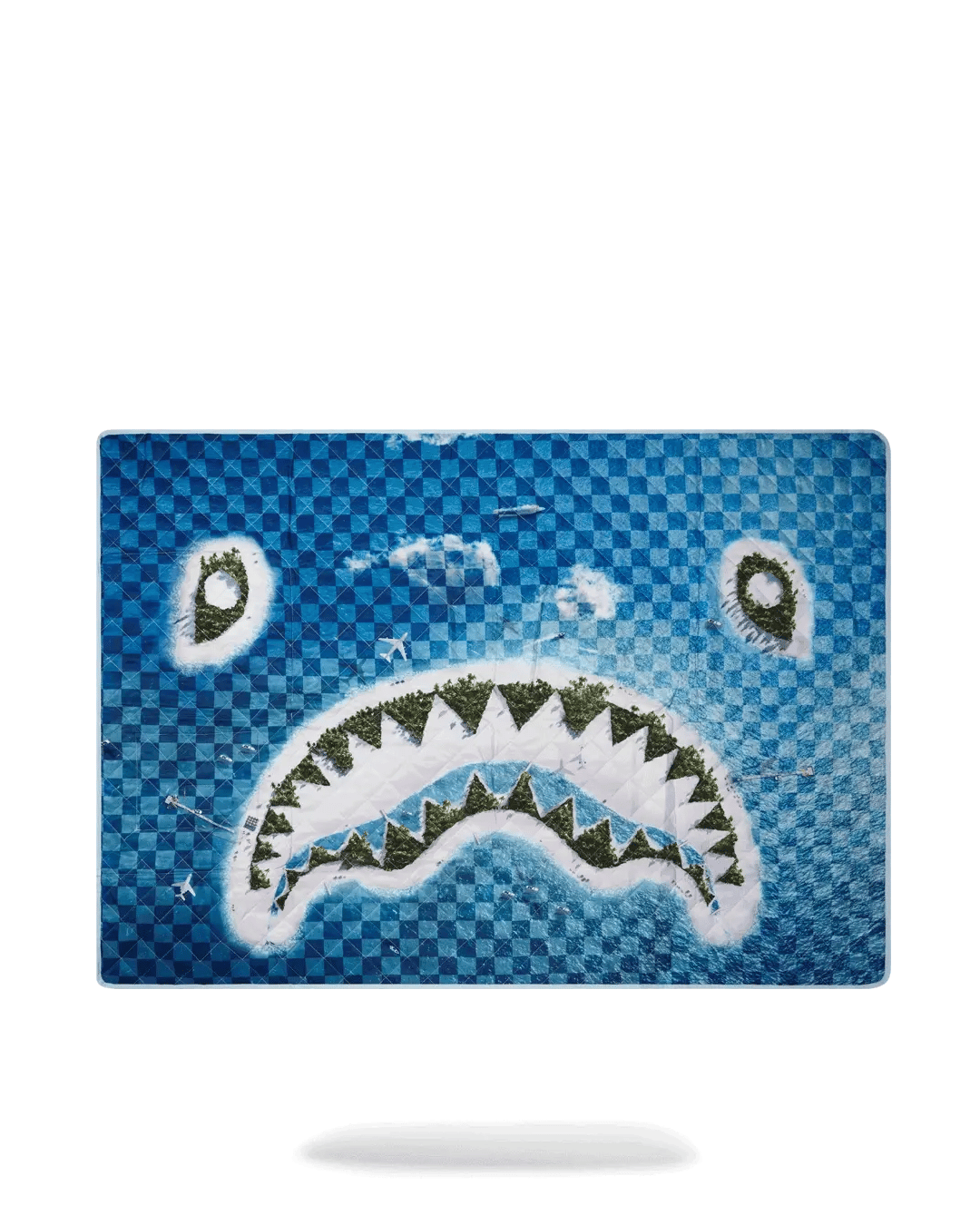 SHARK ISLAND PACKABLE BEACH MAT BLANKET WATER RESISTANT CONVERTIBLE TOTE