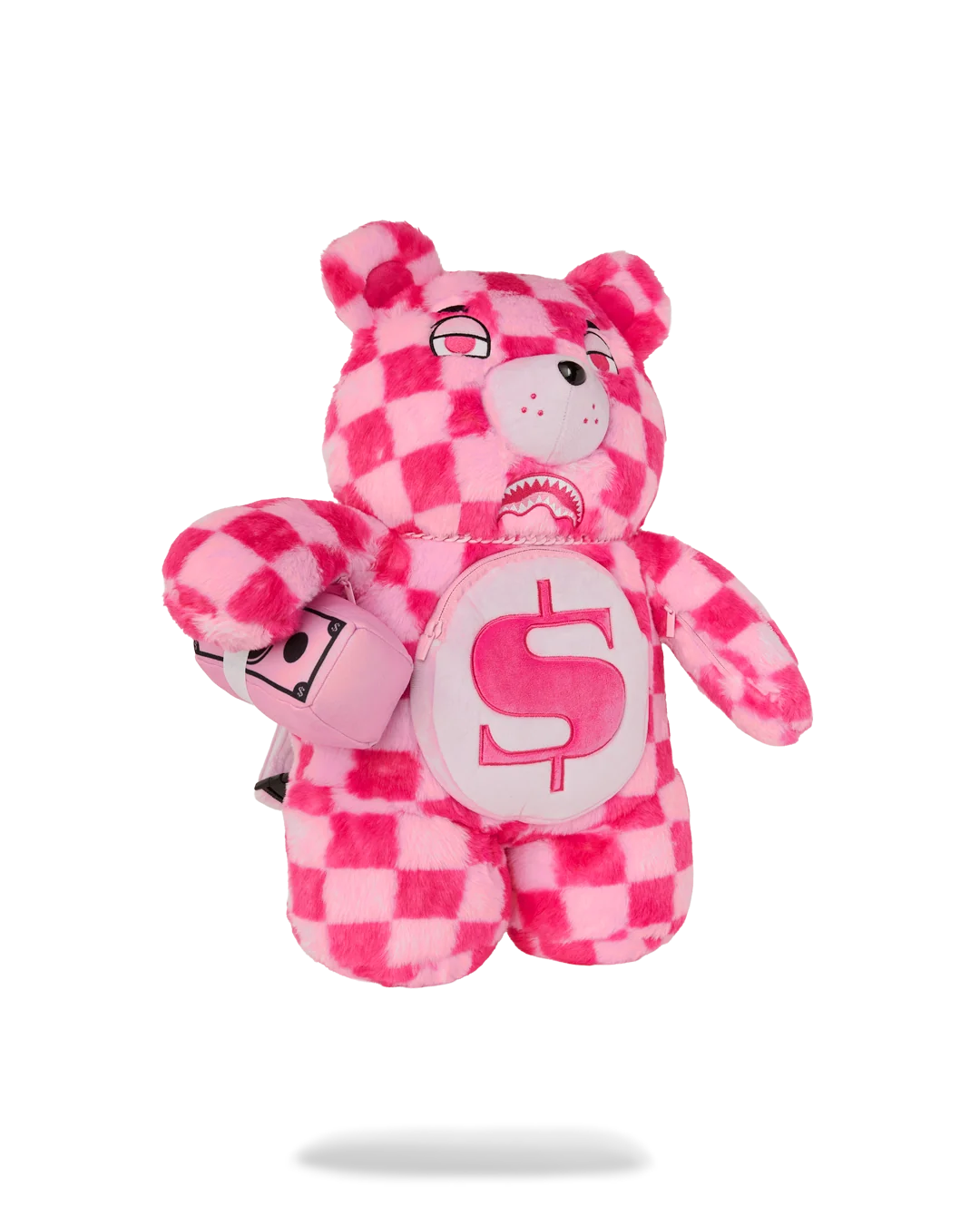 FURZILLA SHARK (PINK CHECK) MONEYBEAR BACKPACK