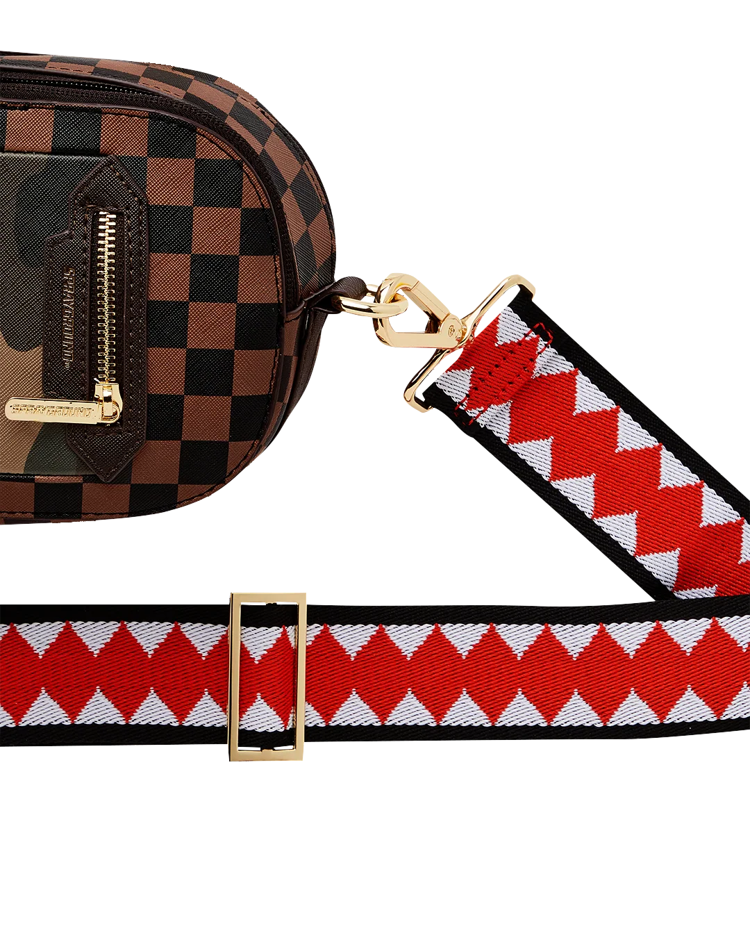 EXTERIOR GOLD ZIP POCKET SHARKS IN PARIS BACKPACK SLING