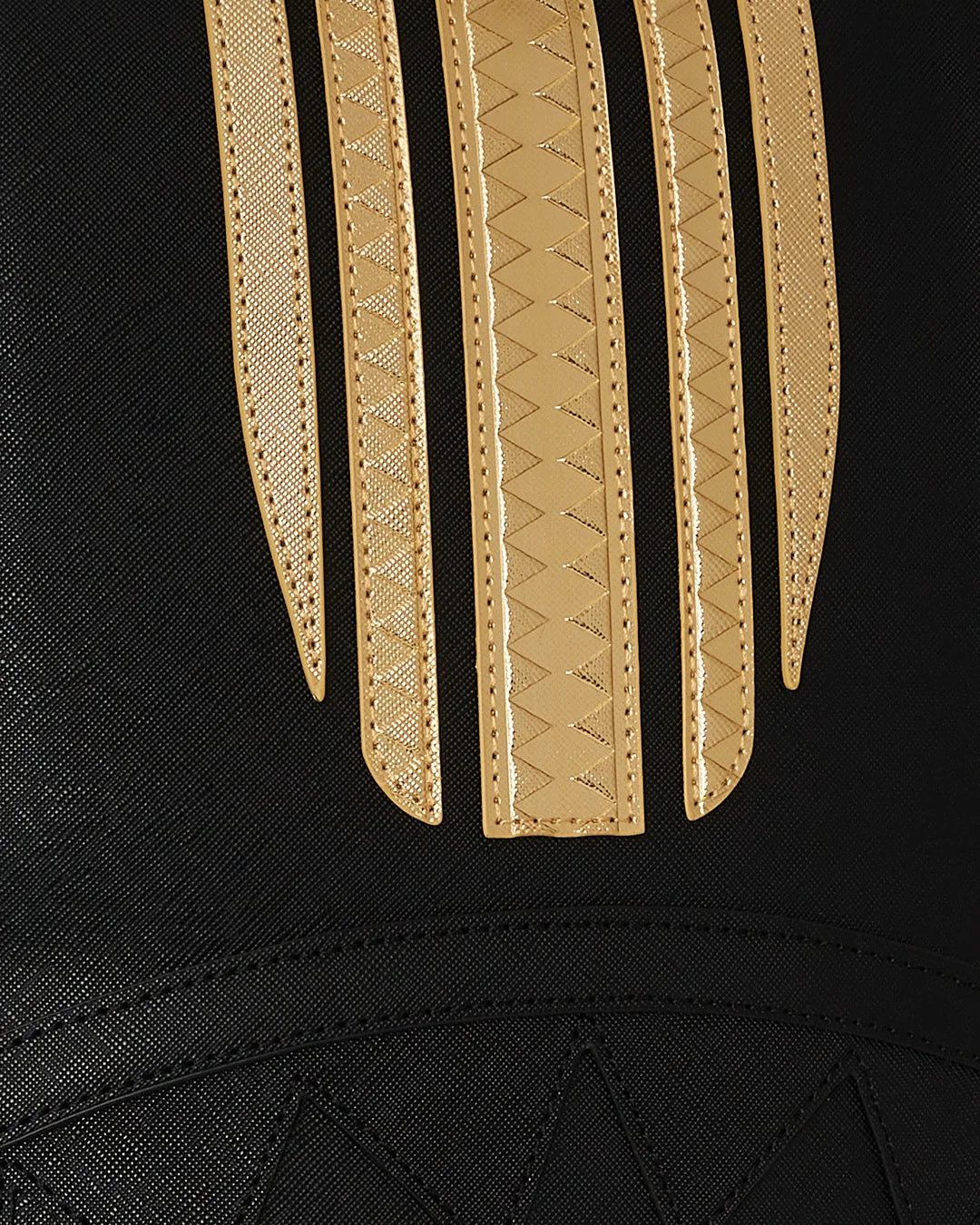 GOLD AND BLACK RACING STRIPES BACKPACK