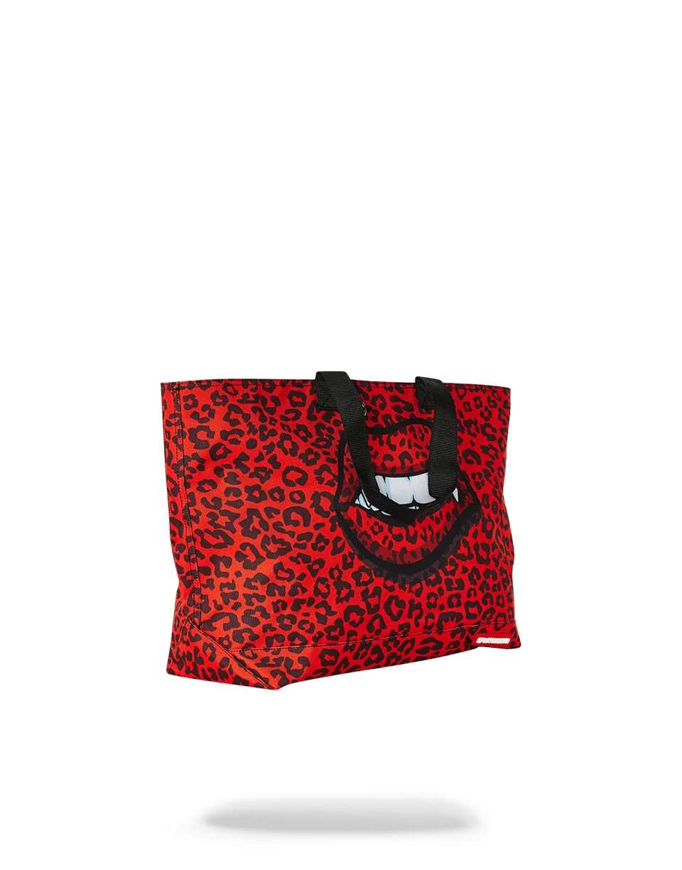RED LEOPARD LIPS TOTE
