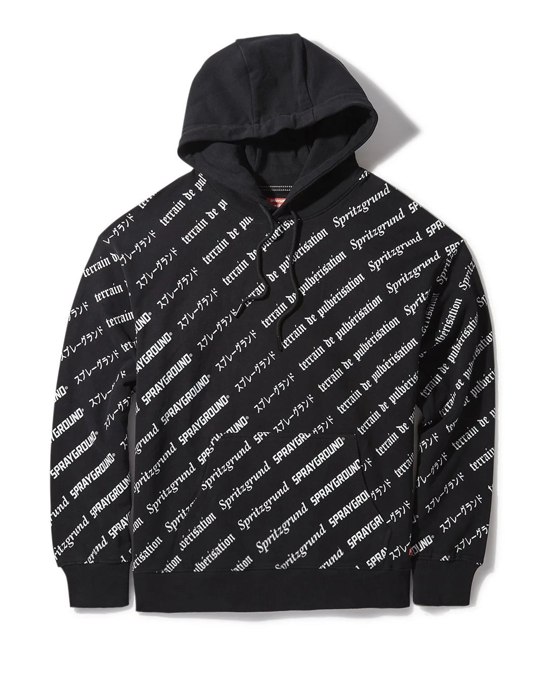 SG LOGO REPEAT HOODIE PULLOVER BLACK